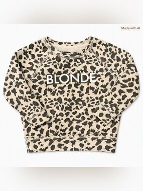 Brunette The Label Little Babes Leopard Crewneck Sweatshirt 2/3T Toddler